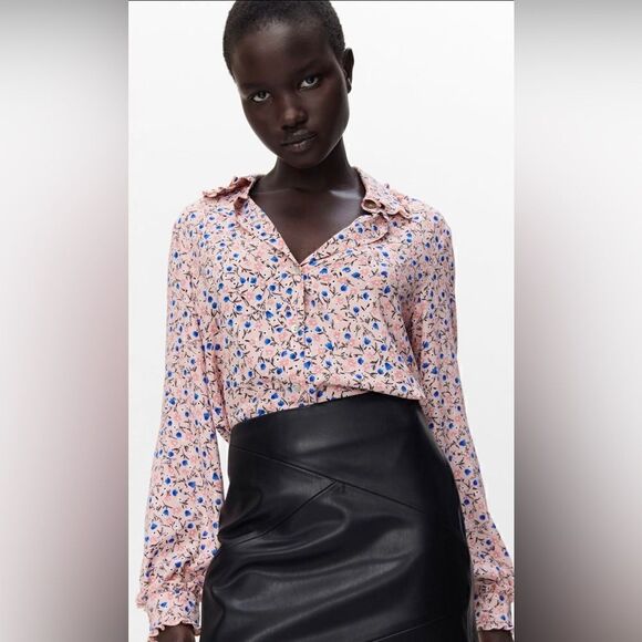 Zara Floral Print Shirt - Picture 2 of 5